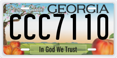 GA license plate CCC7110