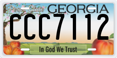 GA license plate CCC7112