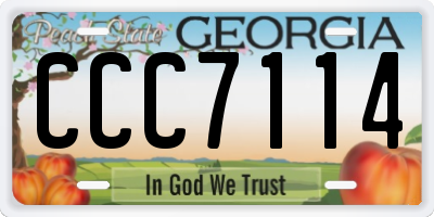 GA license plate CCC7114
