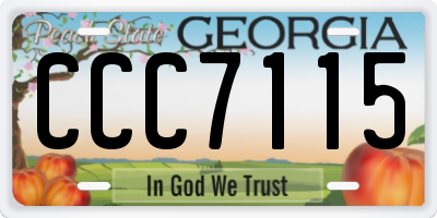 GA license plate CCC7115