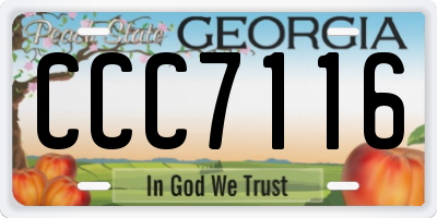 GA license plate CCC7116