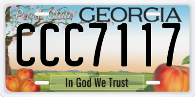 GA license plate CCC7117