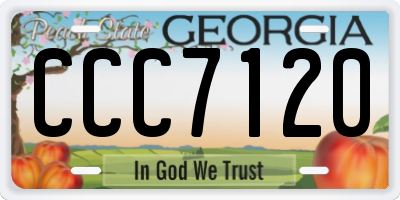 GA license plate CCC7120
