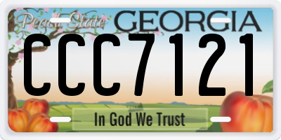 GA license plate CCC7121