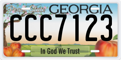 GA license plate CCC7123