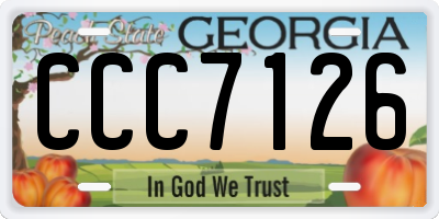 GA license plate CCC7126