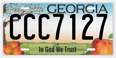 GA license plate CCC7127