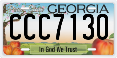 GA license plate CCC7130