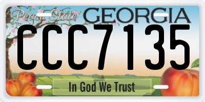 GA license plate CCC7135