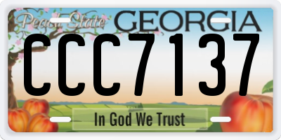 GA license plate CCC7137