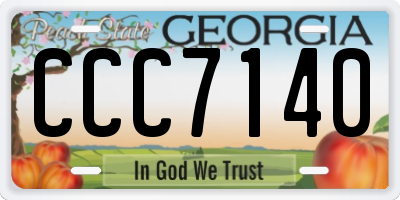 GA license plate CCC7140