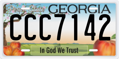 GA license plate CCC7142