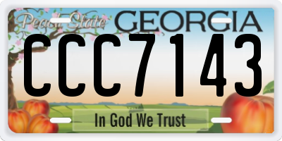GA license plate CCC7143