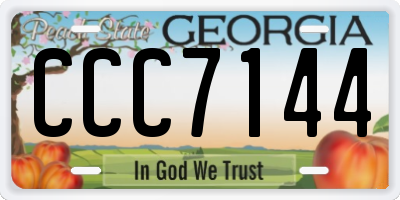 GA license plate CCC7144