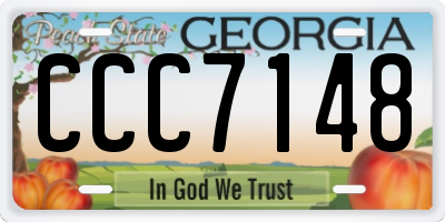 GA license plate CCC7148