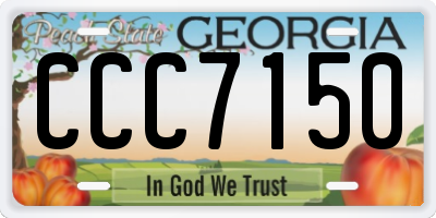 GA license plate CCC7150