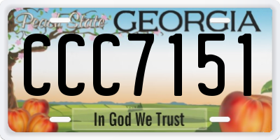 GA license plate CCC7151