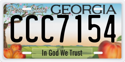 GA license plate CCC7154
