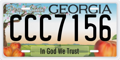GA license plate CCC7156
