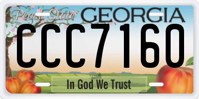 GA license plate CCC7160