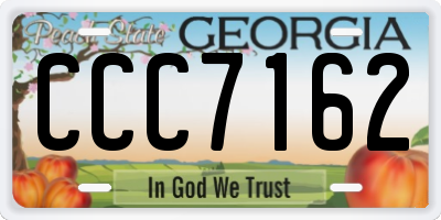 GA license plate CCC7162