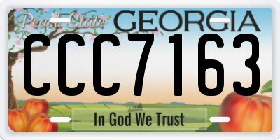 GA license plate CCC7163