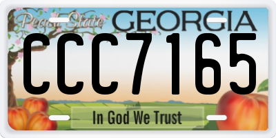 GA license plate CCC7165