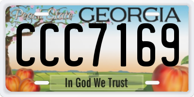 GA license plate CCC7169