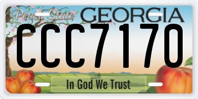 GA license plate CCC7170