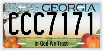 GA license plate CCC7171
