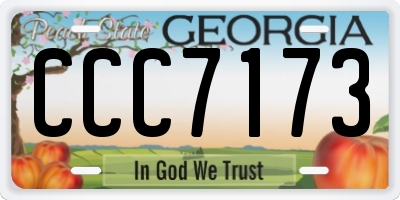 GA license plate CCC7173
