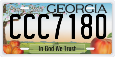 GA license plate CCC7180