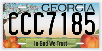 GA license plate CCC7185