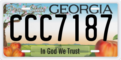 GA license plate CCC7187