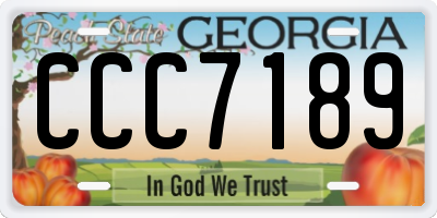 GA license plate CCC7189