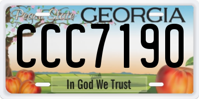 GA license plate CCC7190