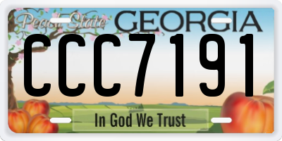 GA license plate CCC7191