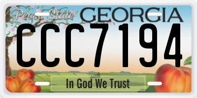 GA license plate CCC7194