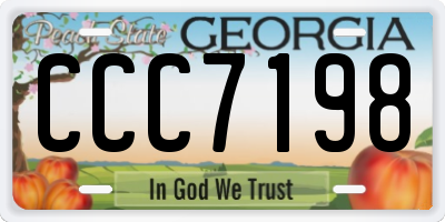 GA license plate CCC7198