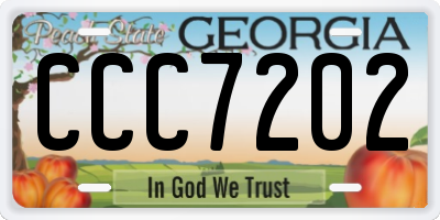 GA license plate CCC7202