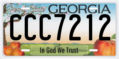 GA license plate CCC7212
