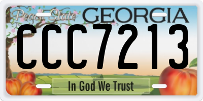 GA license plate CCC7213
