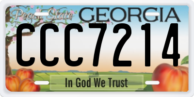 GA license plate CCC7214