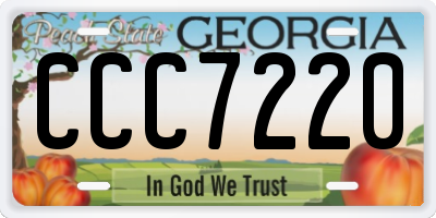 GA license plate CCC7220