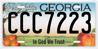 GA license plate CCC7223
