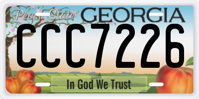 GA license plate CCC7226