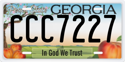 GA license plate CCC7227