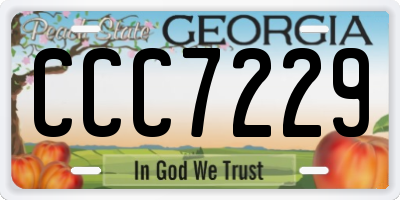 GA license plate CCC7229