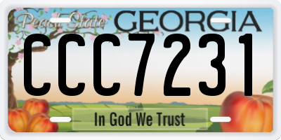 GA license plate CCC7231