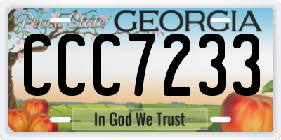 GA license plate CCC7233